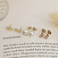 Tricolour gold ear studs 14 karat