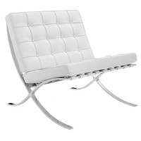 thumb-Chaise Barcelona Blanc - cuir de qualité supérieure-1