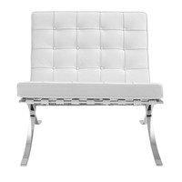 thumb-Chaise Barcelona Blanc - cuir de qualité supérieure-3