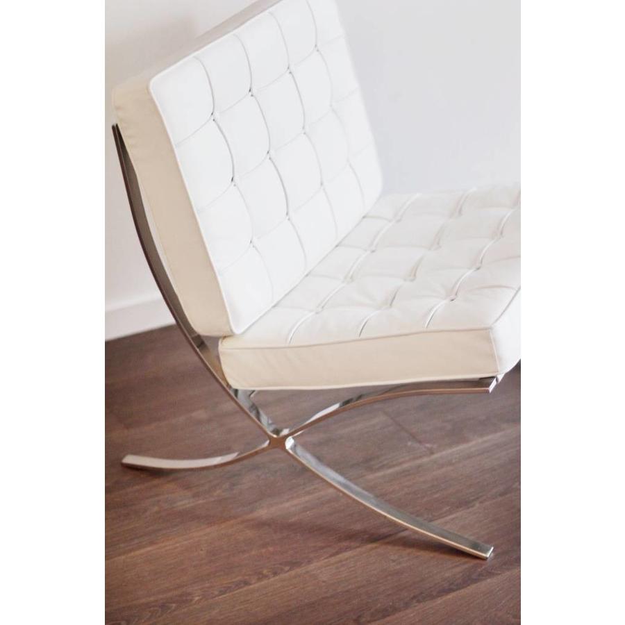 Chaise Barcelona Blanc - cuir de qualité supérieure-5