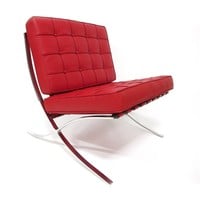 thumb-Chaise Barcelona Rouge - cuir de qualité supérieure-1