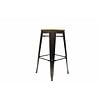 Tabouret de bar Tolix Mètal Assise en Bois