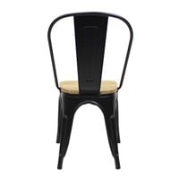 thumb-Chaise Tolix Noir Assise en bois-5