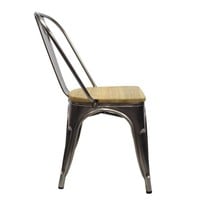 thumb-Chaise Tolix Métal Assise en bois-2