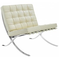 thumb-Chaise Barcelona Crème - cuir de qualité supérieure-1