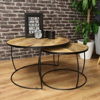 thumb-Table d'appoint (ensemble de 2) Boxer - Design Industriel-1