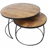 thumb-Table d'appoint (ensemble de 2) Boxer - Design Industriel-2