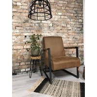 thumb-Fauteuil Tyler Cognac - Design Moderne-1