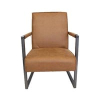 thumb-Fauteuil Tyler Cognac - Design Moderne-4