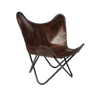 thumb-Chaise Papillon Marron - Cuir-3