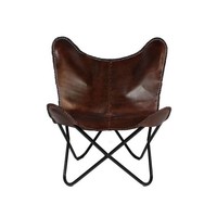 thumb-Chaise Papillon Marron - Cuir-4