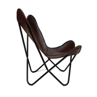 thumb-Chaise Papillon Marron - Cuir-5