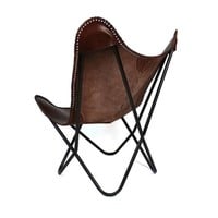 thumb-Chaise Papillon Marron - Cuir-6