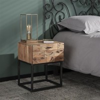 thumb-Table de nuit Mill (1 tirroir) - Bois d'Acacia-1