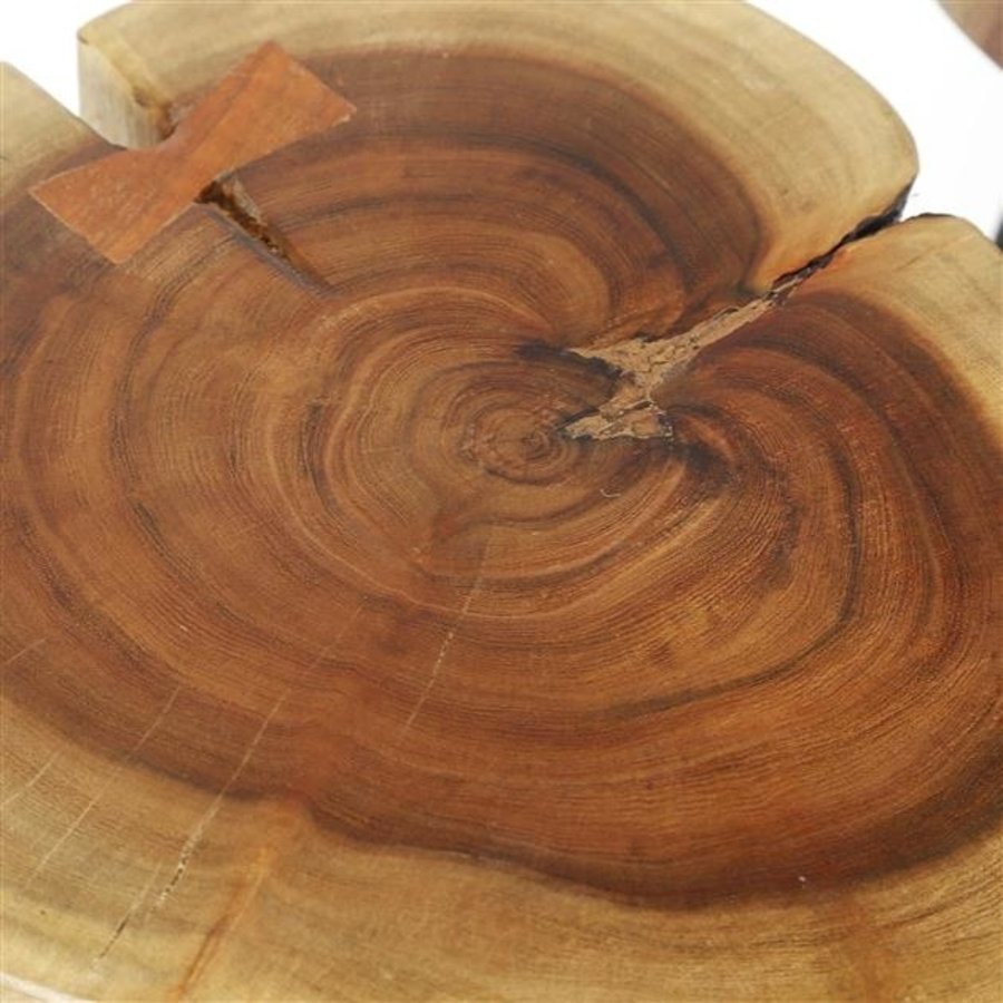 Bûches de table d'appoint en bois d'acacia massif-4