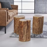 thumb-Table d'appoint Logan (une pièce) Bois d'acacia massif-1