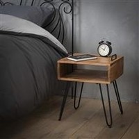 thumb-Table de chevet industrielle Molly Bois d'acacia-2