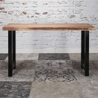 thumb-Table de bar industrielle Mawson en bois d'acacia massif-3