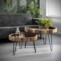 Table d'appoint industrielle Wymark (ensemble de 2)