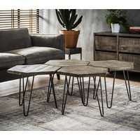 Table basse industrielle Lingard Brown (lot de 4)