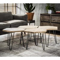 Table basse industrielle Lingard Beige (lot de 4)