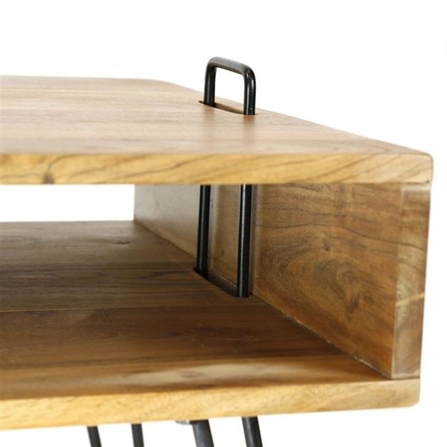 Table basse industrielle Delph Bois massif-3