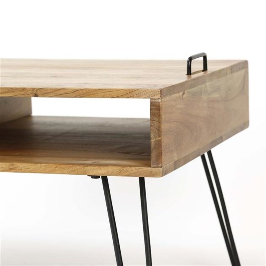 Table basse industrielle Delph Bois massif-5