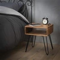 thumb-Table d'appoint industrielle Hadleigh Bois massif de manguier-2