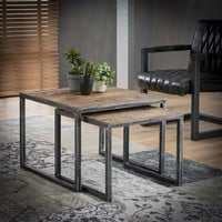 thumb-Table d'appoint industrielle Dudgeon (ensemble de 2)-2