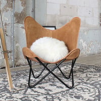 thumb-Chaise Papillon Camel - Cuir Suède-3