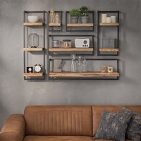 thumb-Etagère murale Jax 65 cm Bois massif-3