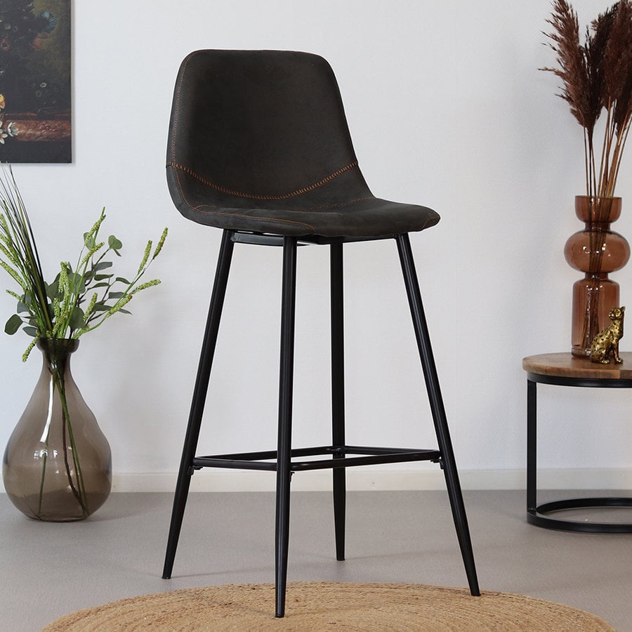 Tabouret de bar Susan noir design industriel-1