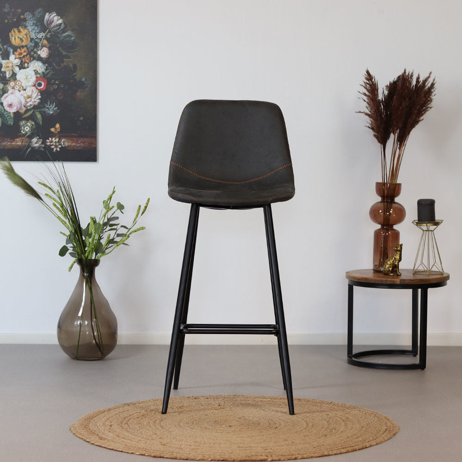 Tabouret de bar Susan noir design industriel-2