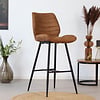 Tabouret de bar Morris Cognac Design industriel