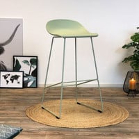 thumb-Tabouret de bar moderne Erica vert H76 cm-1