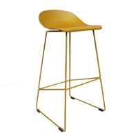 thumb-Tabouret de bar moderne Erica jaune H76 cm-3