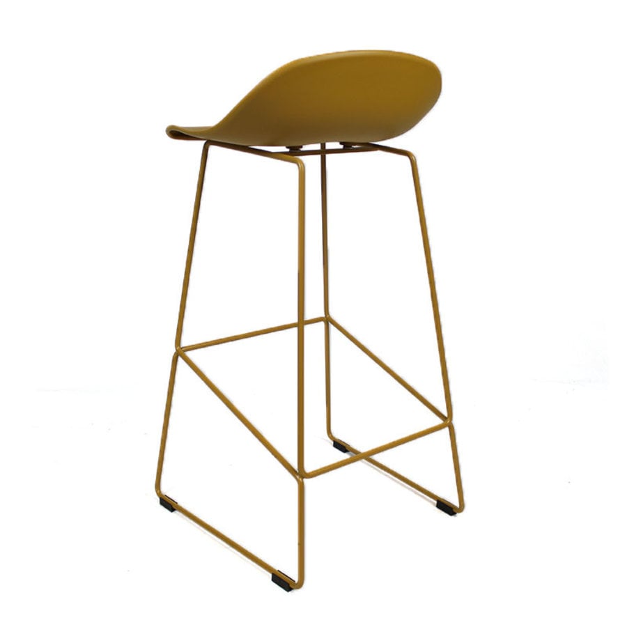 Tabouret de bar moderne Erica jaune H76 cm-5