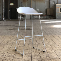 thumb-Tabouret de bar moderne Erica blanc H66 cm-3