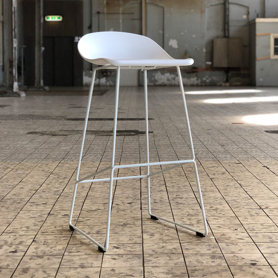 Tabouret de bar moderne Erica blanc H66 cm-3