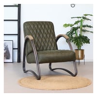 thumb-Fauteuil industriel Ivy Cuir vert-1