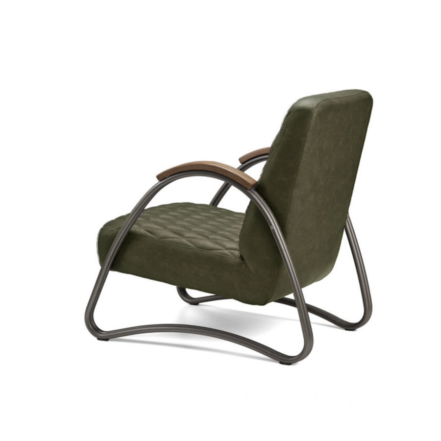 Fauteuil industriel Ivy Cuir vert-7