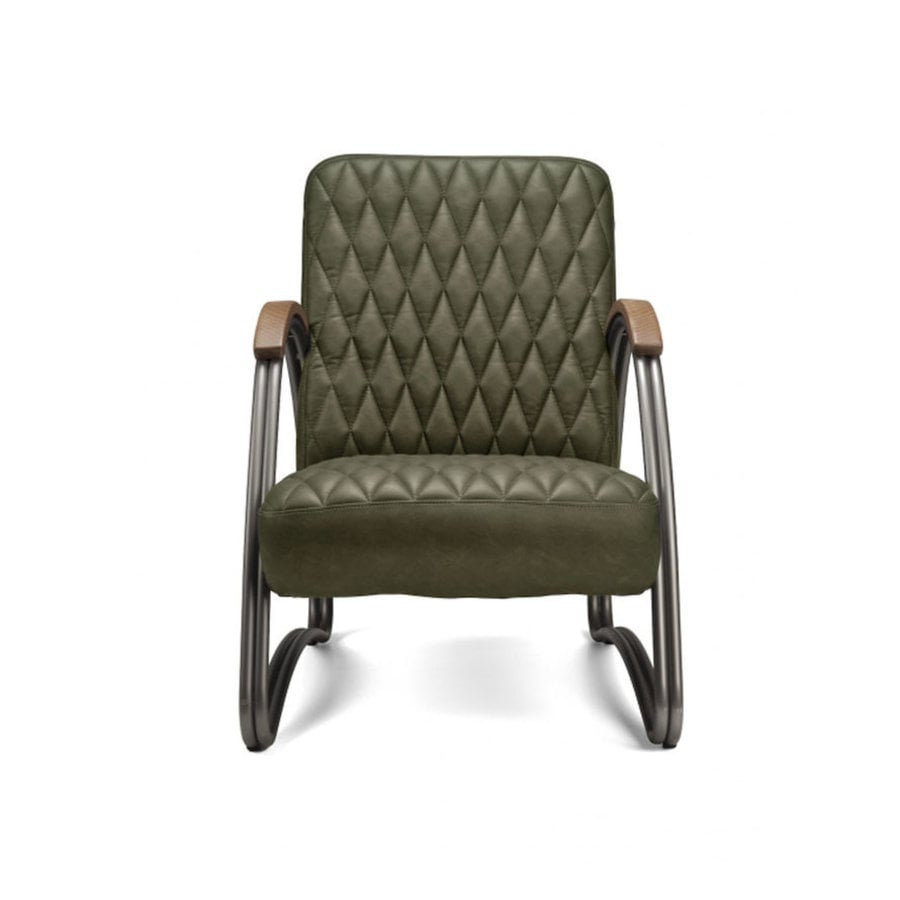 Fauteuil industriel Ivy Cuir vert-8