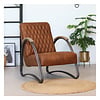 Fauteuil industriel Ivy Cuir cognac