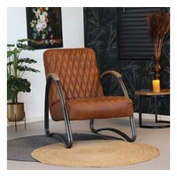 thumb-Fauteuil industriel Ivy Cuir cognac-3