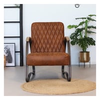 thumb-Fauteuil industriel Ivy Cuir cognac-4