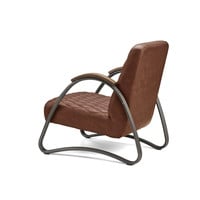 thumb-Fauteuil industriel Ivy Cuir cognac-5