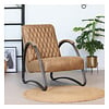 Fauteuil industriel Ivy Cuir beige