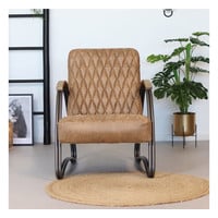 thumb-Fauteuil industriel Ivy Cuir beige-3