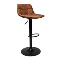 thumb-Tabouret de bar industriel Rocky Cuir Cognac-7