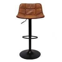 thumb-Tabouret de bar industriel Rocky Cuir Cognac-9